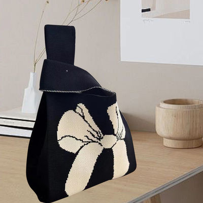 Gepersonaliseerd Tote Bag Design Gebreide biologische katoenstof met milieuvriendelijke boogknop