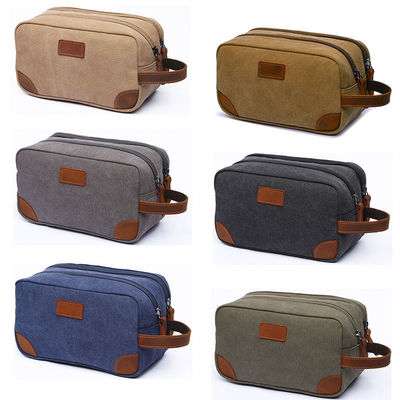 Canvas Toilettenzak voor mannen Persoonlijke baard Verzorging Scheeren Dopp Kit Kosmetische reizen