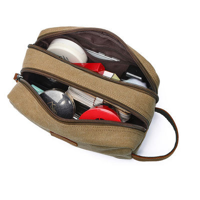 Canvas Toilettenzak voor mannen Persoonlijke baard Verzorging Scheeren Dopp Kit Kosmetische reizen