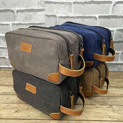 Canvas Toilettenzak voor mannen Persoonlijke baard Verzorging Scheeren Dopp Kit Kosmetische reizen