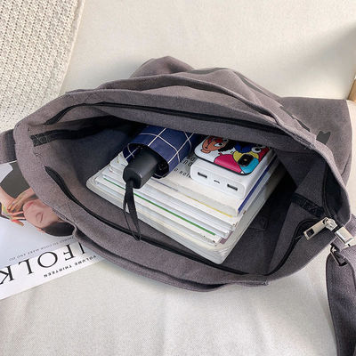 Gepersonaliseerd logo Eenvoud Grote capaciteit Dames Tote Bag met rits in stof doek