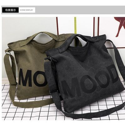 Gepersonaliseerd logo Eenvoud Grote capaciteit Dames Tote Bag met rits in stof doek