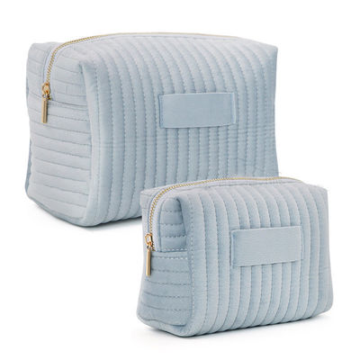 Zipper sluiting fluweel toiletzak voor comfortabele en stijlvolle reisbehoeften