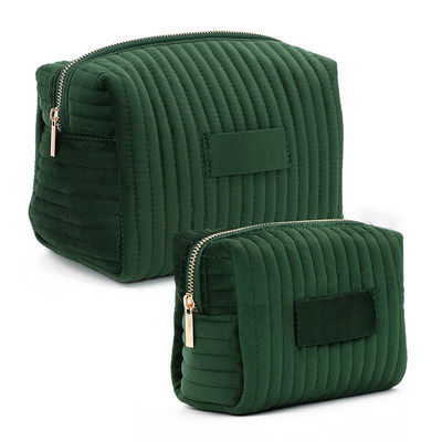 Zipper sluiting fluweel toiletzak voor comfortabele en stijlvolle reisbehoeften
