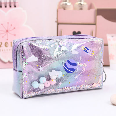 Trendy Style Cotton Canvas Zipper Travel Bag Make-up Cosmetische tas met solide patroon