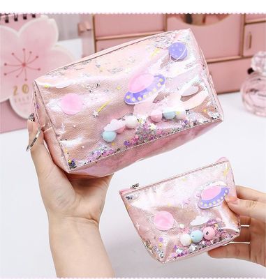 Trendy Style Cotton Canvas Zipper Travel Bag Make-up Cosmetische tas met solide patroon