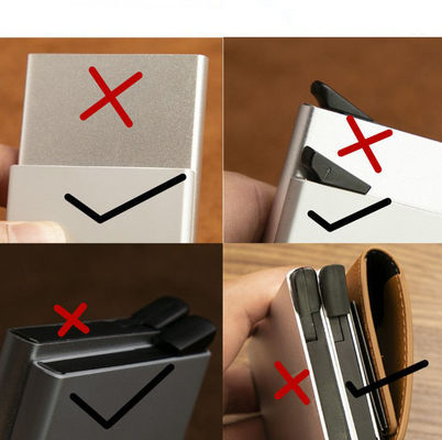 Op maat gemaakte kleur Pop Up PU leer metalen portemonnee blokkeren automatische aluminium creditcard houder op maat