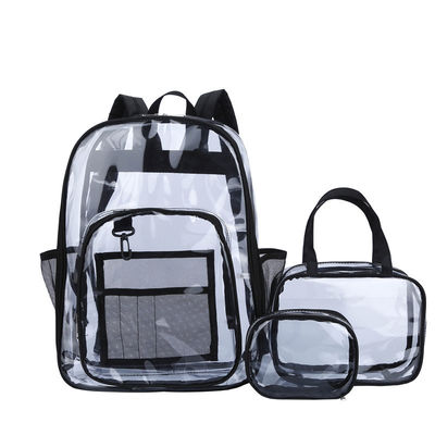 Nieuwste modieuze stijl rugzak Transparent PVC Waterdicht Unisex schooltassen 3PCS Set