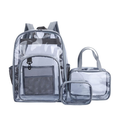 Nieuwste modieuze stijl rugzak Transparent PVC Waterdicht Unisex schooltassen 3PCS Set