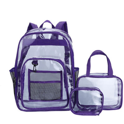 Nieuwste modieuze stijl rugzak Transparent PVC Waterdicht Unisex schooltassen 3PCS Set