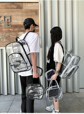 Nieuwste modieuze stijl rugzak Transparent PVC Waterdicht Unisex schooltassen 3PCS Set