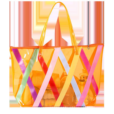 Groothandel Online winkelen Grote PVC Tote Beach Bag met Custom Logo Geaccepteerd