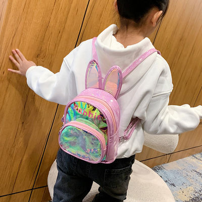 Gepersonaliseerd logo geaccepteerd 3D konijn kinderen school rugzak Sequin tas schattig meisje tas