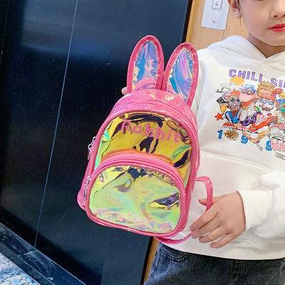 Gepersonaliseerd logo geaccepteerd 3D konijn kinderen school rugzak Sequin tas schattig meisje tas