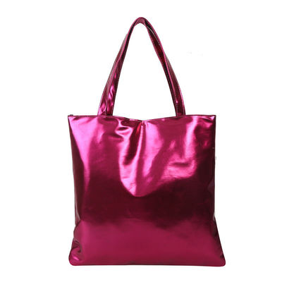 Soft Tote Handtas Eenvoudig solide kleur glanzend patent leer voor schattig meisje winkeltas