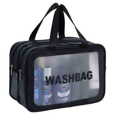 Solid Pattern PVC Clear Travel Wash Bag voor waterdicht toiletgoed en make-up in badkamer