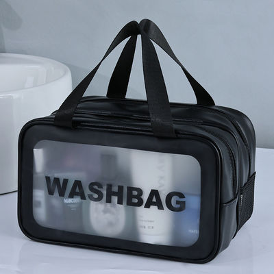 Solid Pattern PVC Clear Travel Wash Bag voor waterdicht toiletgoed en make-up in badkamer