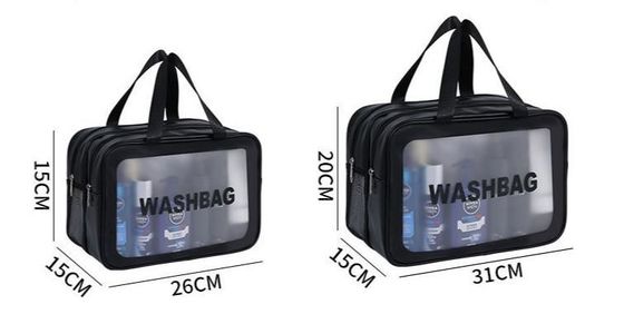 Solid Pattern PVC Clear Travel Wash Bag voor waterdicht toiletgoed en make-up in badkamer