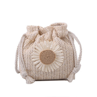 Vrouwen strand handtas Unisex Straw Crossbody Schouder Handtas Zomer Woven Bucket Bag