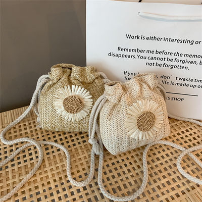 Vrouwen strand handtas Unisex Straw Crossbody Schouder Handtas Zomer Woven Bucket Bag