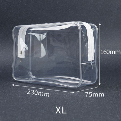 PVC Zipper Toiletten Cosmetische Tas Custom Size Logo Duidelijke Make-up Bag Voor Vrouwen Mode Stijl