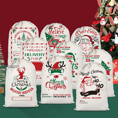 Gepersonaliseerde kleur en aangepaste logo aanvaard Kerst Portable Canvas Bags herbruikbaar