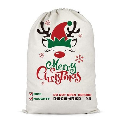 Gepersonaliseerde kleur en aangepaste logo aanvaard Kerst Portable Canvas Bags herbruikbaar