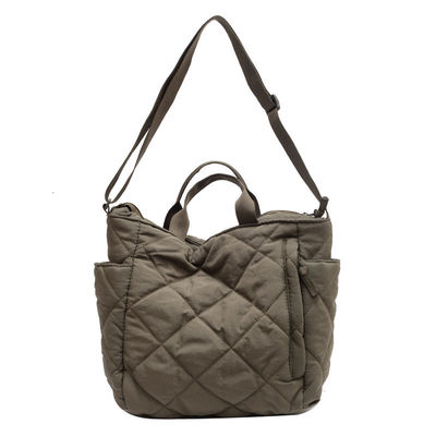 Lichte Nylon Custom Logo Vrouwen Puffy Bag Quilted Tote Bag Single Shoulder Bag