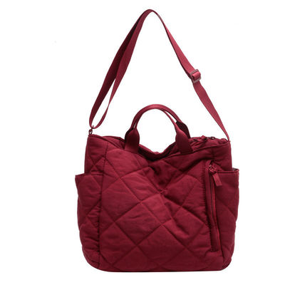 Lichte Nylon Custom Logo Vrouwen Puffy Bag Quilted Tote Bag Single Shoulder Bag