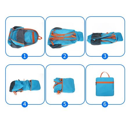 Custom Logo Nylon Sport Gymtassen Opvouwbare lichtgewicht waterdichte uitgaande rugzak