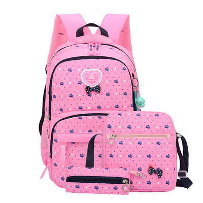 3pcs set basisschool studenten meisjes rugzak schooltas met nylon cartoon patroon
