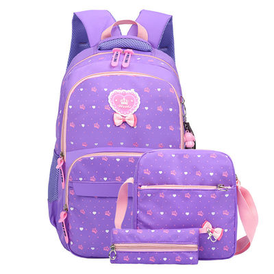 3pcs set basisschool studenten meisjes rugzak schooltas met nylon cartoon patroon
