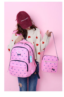 3pcs set basisschool studenten meisjes rugzak schooltas met nylon cartoon patroon