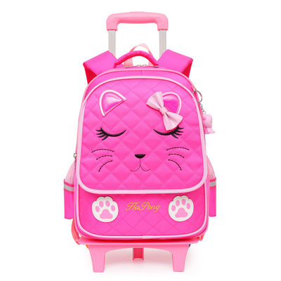 Gepersonaliseerd logo mode kinderen kinderen cartoon wiel trolley schooltas voor kleuterschool