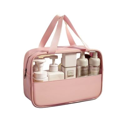 Reizigers transparante cosmetische tas met rits sluiting en uw aangepaste logo ontwerp