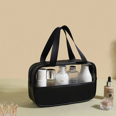 Reizigers transparante cosmetische tas met rits sluiting en uw aangepaste logo ontwerp