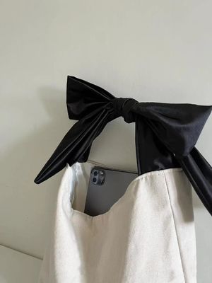 Polyester bekleding milieuvriendelijk gerecycled zwart handvat Custom logo Printed Shopping Tote Bag