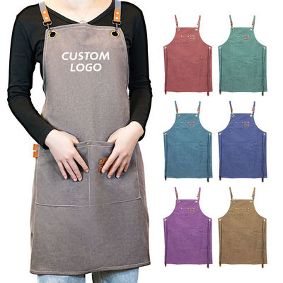 Custom Logo Cross Back Cotton Schort voor Keuken Chef in Bulk Order Supply Purchase