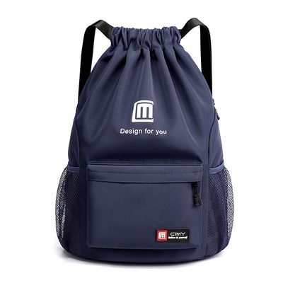 Hoofdmateriaal Canvas Drawstring Rucksack Lichte sportsak voor sport Basketbal Logo