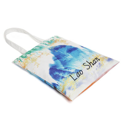 Gepersonaliseerd logo geaccepteerd Tote Bag Recyclebaar katoenen doek Groot formaat met ritszak