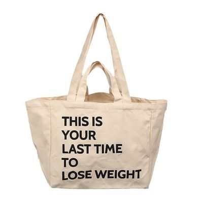 Grote capaciteit Canvas Shopping Crossbody Tas met cartoonpatroon en rits sluiting