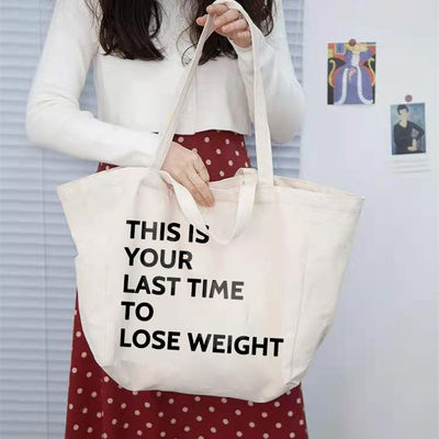 Grote capaciteit Canvas Shopping Crossbody Tas met cartoonpatroon en rits sluiting