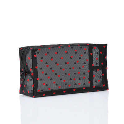 Love Mesh Cosmetic Bag Grote capaciteit en aangepast logo voor moeiteloze toegang tot cosmetica