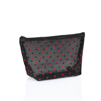 Love Mesh Cosmetic Bag Grote capaciteit en aangepast logo voor moeiteloze toegang tot cosmetica