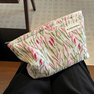 Gepersonaliseerd Logo Reis Cotton Canvas Make-up Bag voor vrouwen Mode Stijl Cosmetische Tas