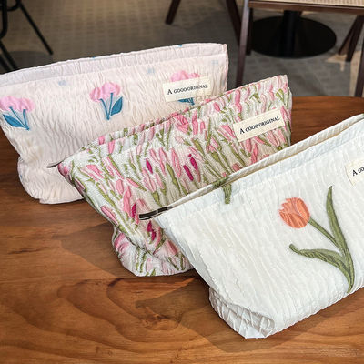 Gepersonaliseerd Logo Reis Cotton Canvas Make-up Bag voor vrouwen Mode Stijl Cosmetische Tas