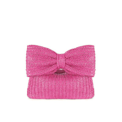 Winkelwagen op maat Vrouwen Boog Straw Geweven Strand Raffia Clutch Handtas Casual Tote