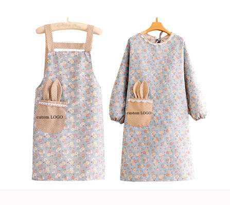 Chef-kokken Uniform Custom Print Logo Vrouwen Verstelbare Katoen Polyester Bib Keuken Schort