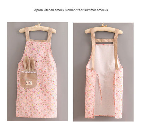 Chef-kokken Uniform Custom Print Logo Vrouwen Verstelbare Katoen Polyester Bib Keuken Schort