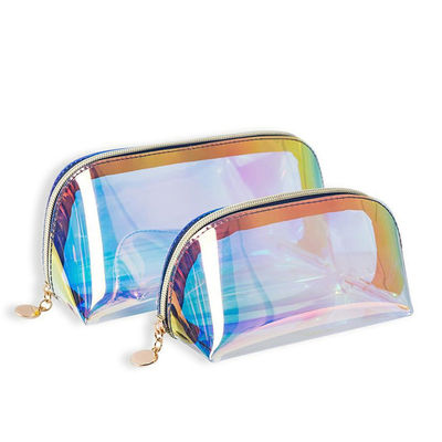 Custom Logo Transparent Laser Cosmetic Pouch voor dagelijks leven en reis gemak